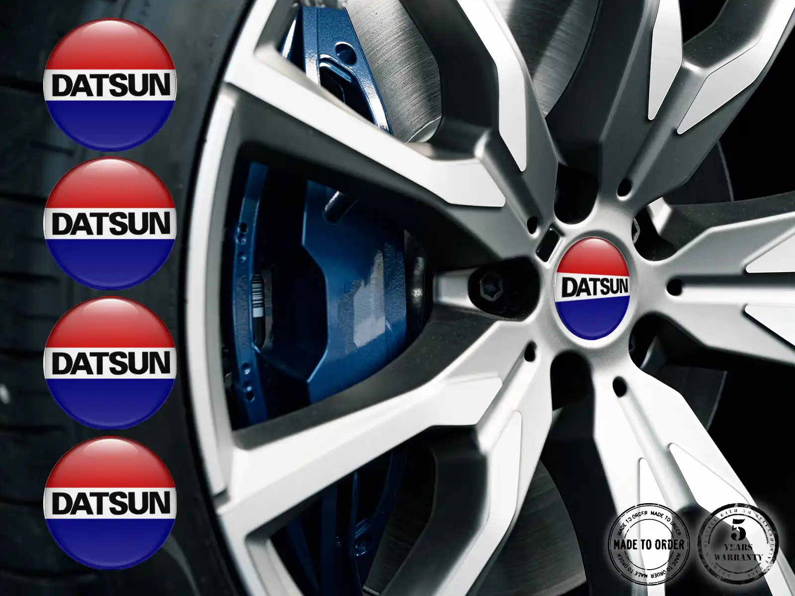 Datsun Radplaketten Ausgabe Harzgewölbte Labels